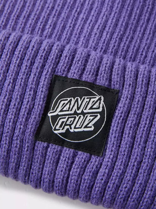 Dot Label Beanie Beanie Knitted in Purple color