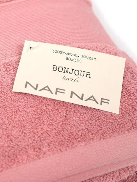 Naf Naf Bath Towel 80x150cm Pink Weight 600gsm