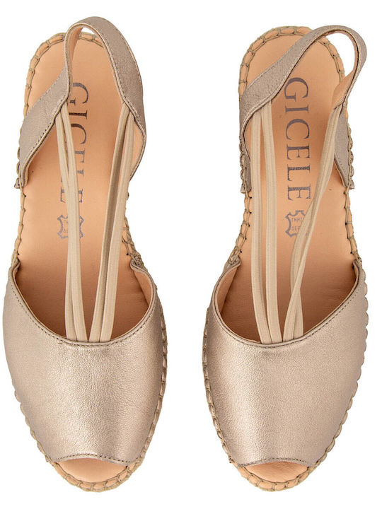 Damenplattformen Beige