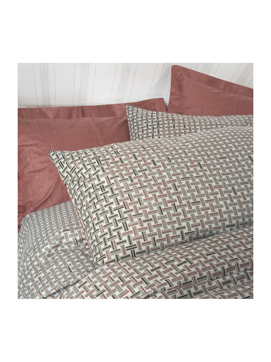 Cotton Box Bettbezug-Set Baumwolle Doppelbett mit 2 Kissenbezügen 200x220 Box 4 Red