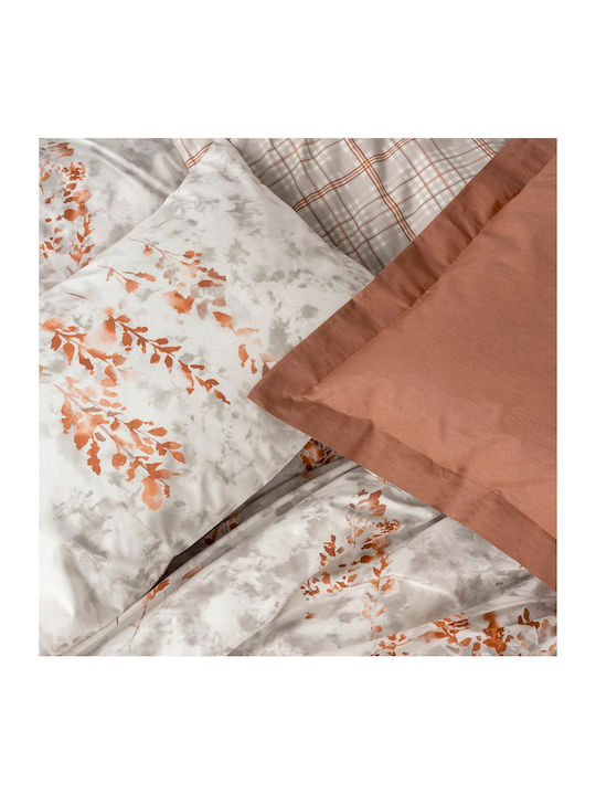 Cotton Box Duvet Cover Set Cotton Double with 2 Pillowcases 200x220 Box 4 Cinnamon