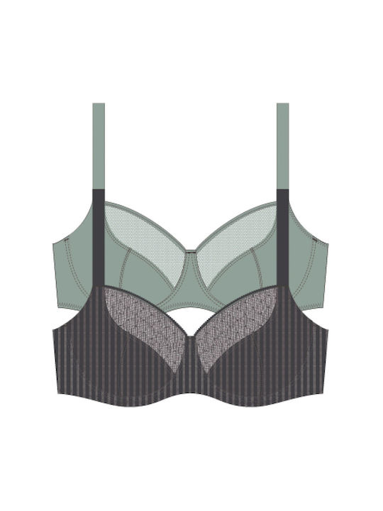 Grey/green Σουτιέν χωρίς Ενίσχυση με Μπανέλες