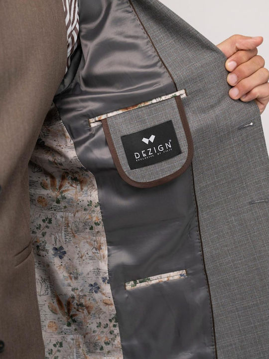 Men's Winter Suit with Vest Gray
