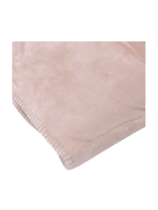 Pelzige Decke Übergröße 220x200cm Beigefarbe