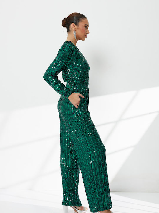 Women's Long-sleeved One-piece Suit Emerald