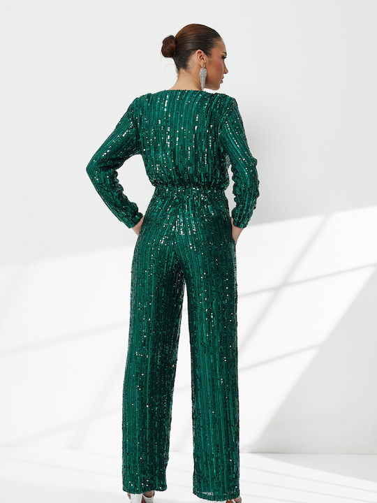 Women's Long-sleeved One-piece Suit Emerald