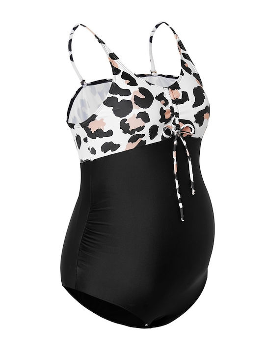 Black Maternity Swimwear Leopard
