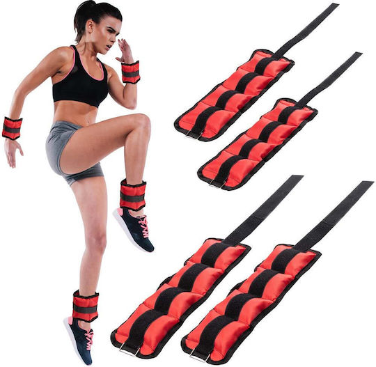 Bakaji Set 4 Wrist Ankle Dumbbells 2 Kilos + 1 Kilo Training Gym Aerobic Exercise 02012236