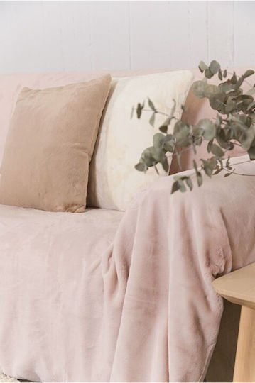 Naf Naf Lapin Armchair Throw 170x170cm Dusty Pink