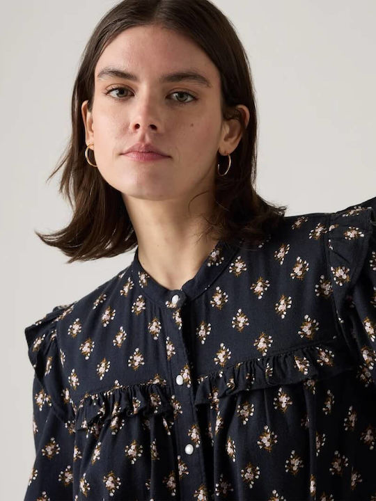 Gianna Women's Floral Long Sleeve Shirt Black Floral