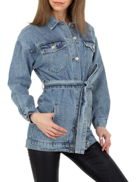 Jachetă de femei din denim Blue