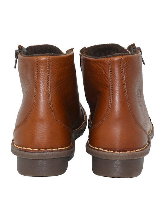 Leder Stiefeletten Damen Braun
