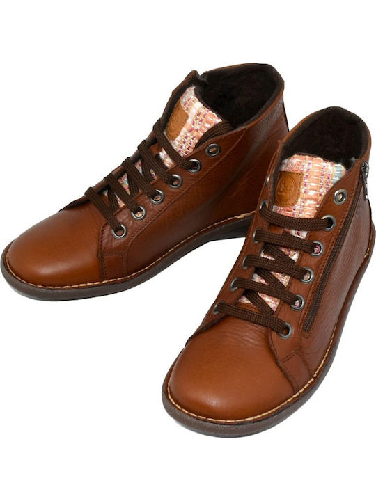 Leder Stiefeletten Damen Braun