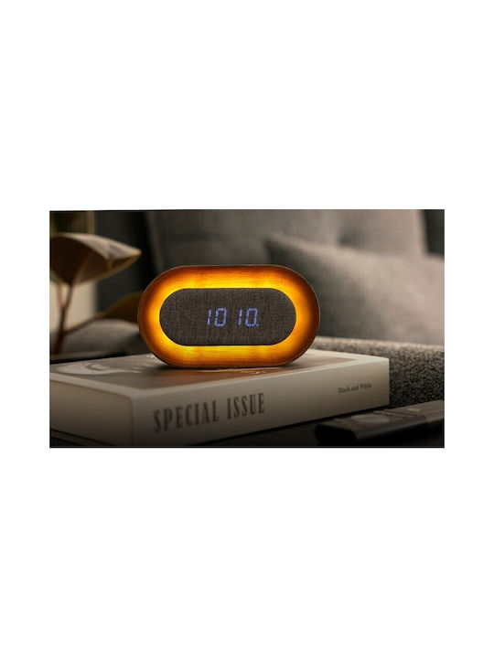 Gingko Lumos Clock Oval Walnut G076o-wt 703556206871