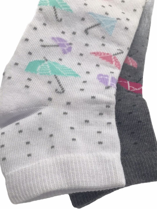 Steven Kids' Ankle Socks WHITE 2 Pairs