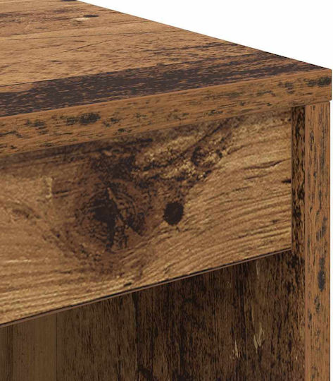Desk Wooden with Bookshelf Old Wood 70x50x76cm