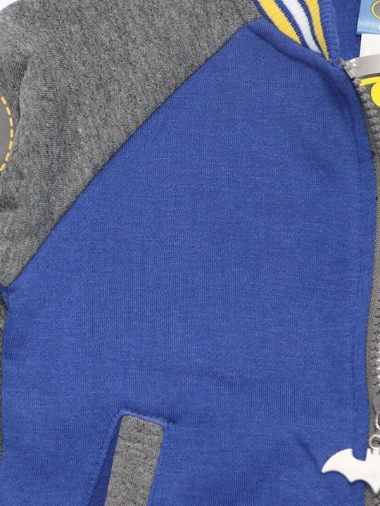Kinder-Strickjacke Kapuzenpullover Baumwollblau