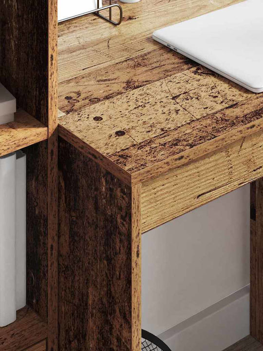 Schreibtisch Holz mit Bücherregal Old Wood 70x50x76cm
