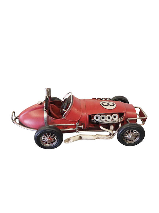 Miniatură Metalică Model Mașină Roșie De Curse Vintage L 28x12x10cm