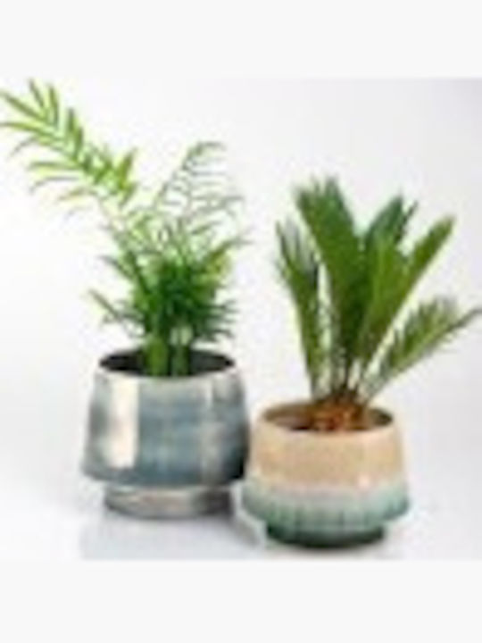 Polnix Vintage Ghiveci Ceramică Albastru 15x15x13εκ.