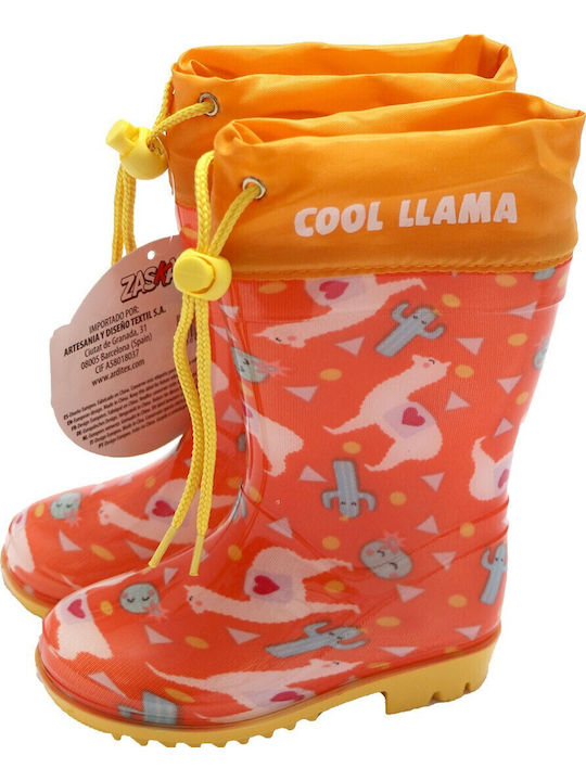 Cizme de cauciuc pentru copii Lama Portocaliu