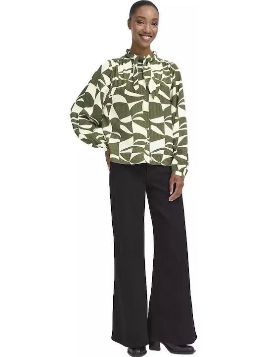 Langärmelig Damen Hemd Wavy Graphic
