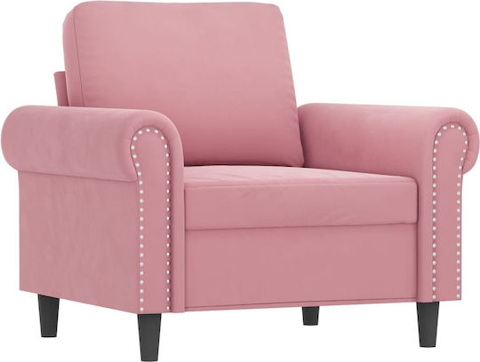 Living Room Furniture Set 3-Seater & 2-Seater & Armchair & Stool Pink