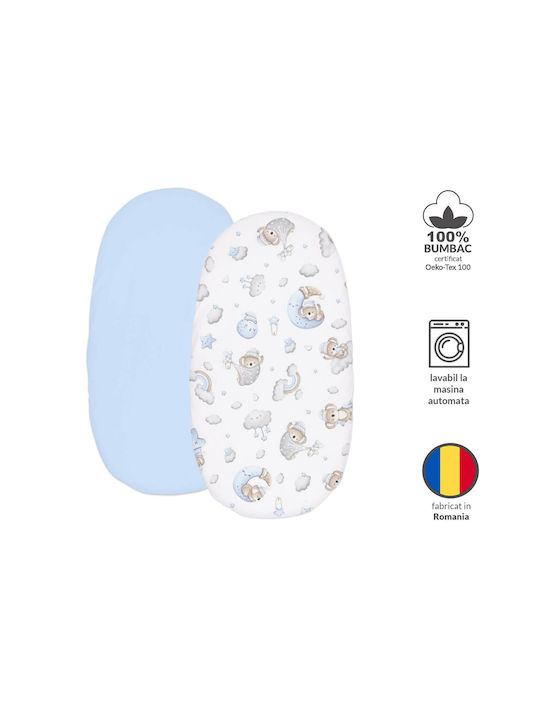 Kidizi Seturi de cearșafuri pentru bebeluși Pentru Patut Bumbac cu Cauciuc Albastru 45x85buc 2buc