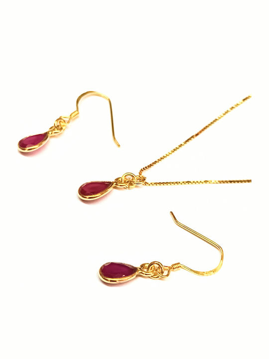 Amalfi Accessories Σετ Κοσμημάτων από Ασήμι Επιχρυσωμένο