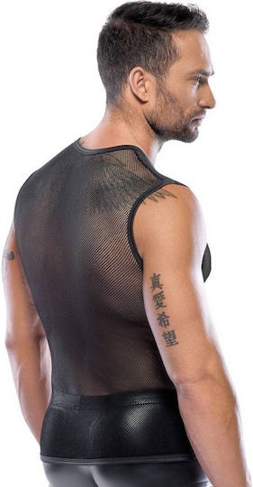 Svenjoyment Underwear Ημιδιαφανές Αμάνικο Sexy Ανδρικό Top Μαύρο