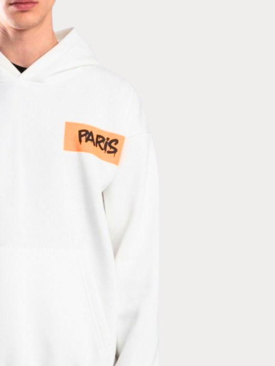 Paris Sweatshirt mit Kapuze Ecru