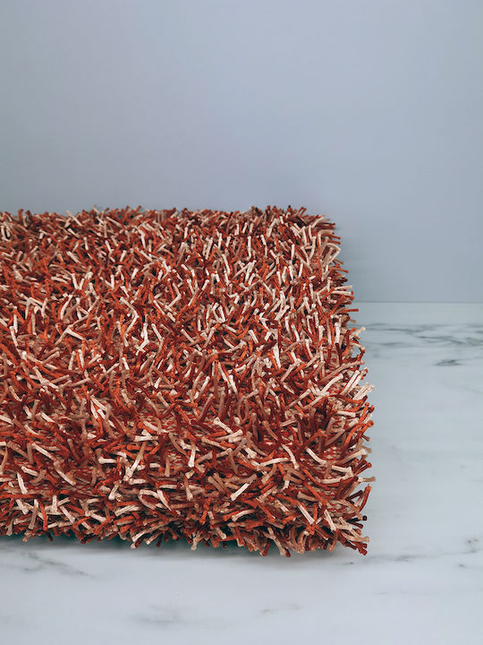 Χαλί Shaggy 120x180cm Πορτοκαλί-εκρού