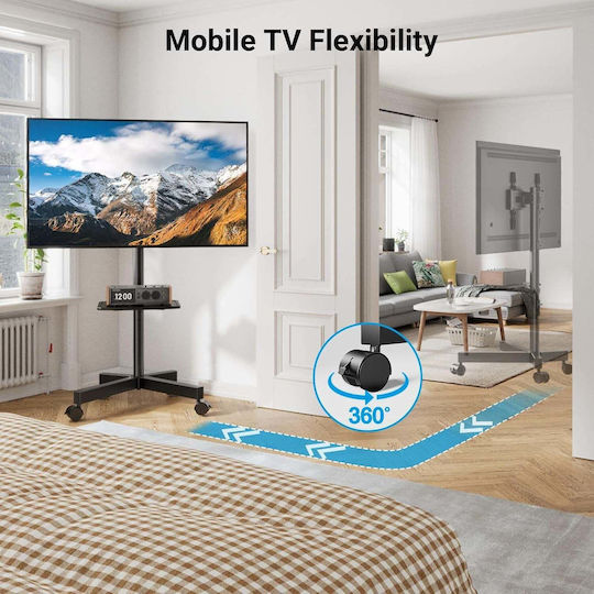 Wallex Prostand 60 WL140968 Βάση Τηλεόρασης Δαπέδου με Βραχίονα έως 60" και 25kg