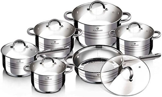 Blaumann Blaumann Kochgeschirr-Set aus Rostfreiem Stahl 6 Töpfe & Pfannen Sets