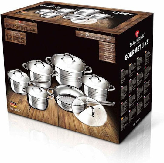 Blaumann Blaumann Kochgeschirr-Set aus Rostfreiem Stahl 6 Töpfe & Pfannen Sets