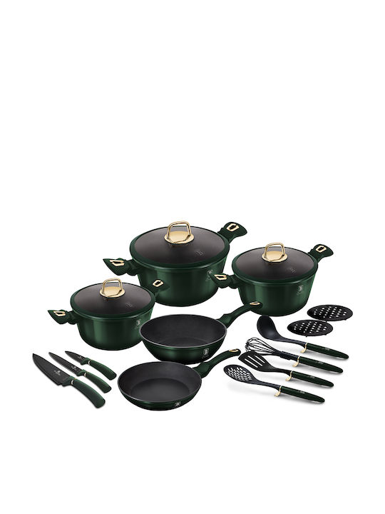 Berlinger Haus Berlinger Haus Kochgeschirr-Set aus Aluminiumguss Emerald Collection mit Antihaftbeschichtung 5 Töpfe & Pfannen Sets