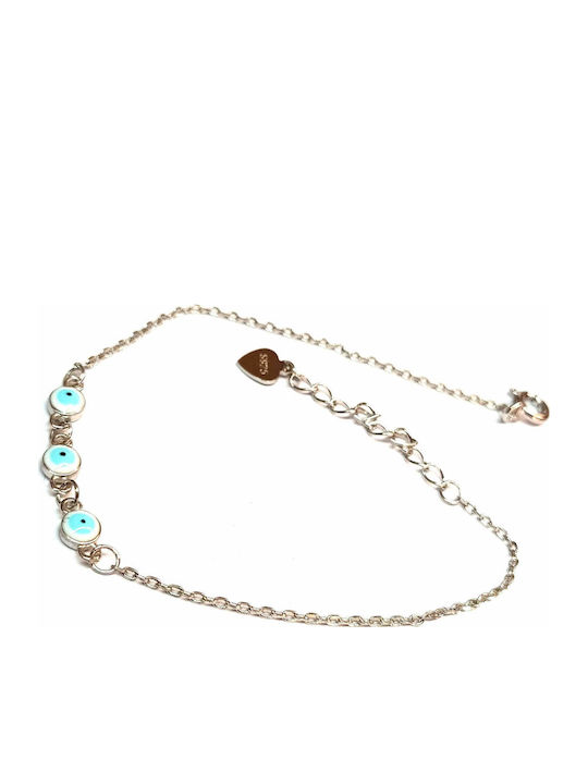 Amalfi Accessories Women's Bracelet with design Eye made of Silver with Diamond