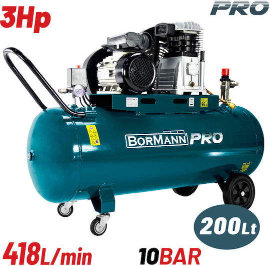 Bormann Pro BAT5090 Single-Phase Air Compressors 96dB with Power 3hp and Airtank 200lt 035725