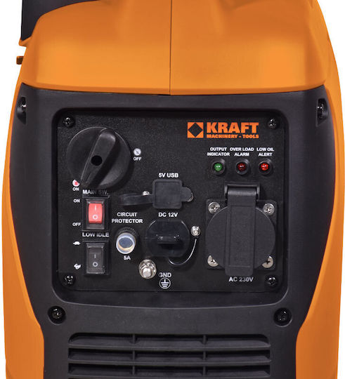 Kraft 1400i Silent Suitcase Type Gasoline Four-Stroke Inverter Generator with Manual Starter and Power (Max) 1.38kVA