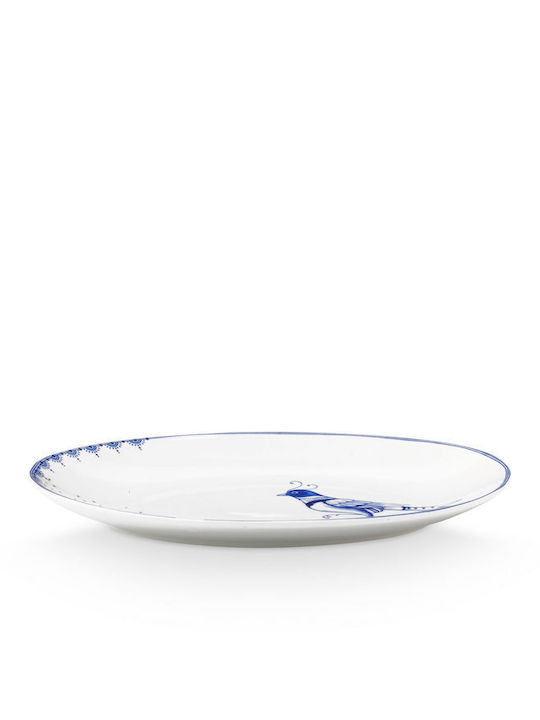 PiP Studio Serving Platter Oval made of Porcelain Blue 30x21.5cm