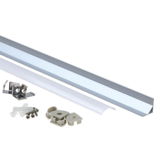 Eurospot Walled Aluminum Profile for LED Strip 200x1.5x1.5cm