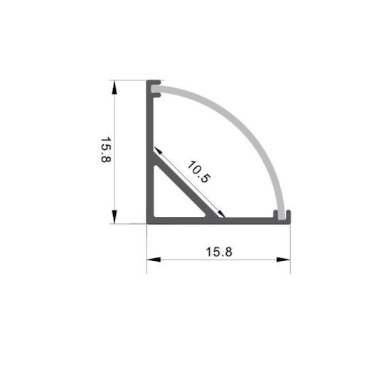Eurospot Walled Aluminum Profile for LED Strip 200x1.5x1.5cm
