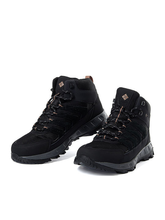 Columbia Strata Trail Mid Wp Ανδρικά Ορειβατικά Μποτάκια Αδιάβροχα Μαύρα