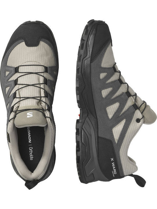 Salomon X Ward GTX Men's Waterproof Hiking Shoes with Gore-Tex Membrane Khaki / Black / Pewter