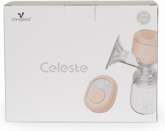 Cangaroo Celeste Ηλεκτρικό Μονό Θήλαστρο Μπαταρίας Ροζ 180ml