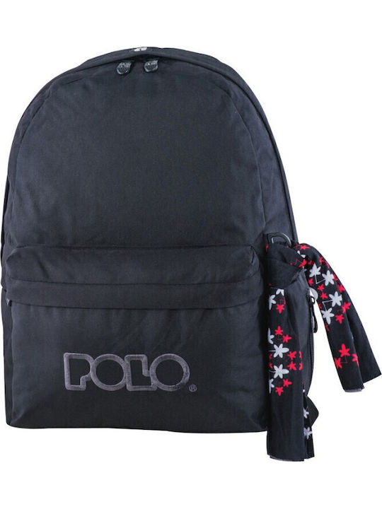 Polo Original Scarf Σχολική Τσάντα Πλάτης Γυμνασίου - Λυκείου Μαύρη 20lt 2024
