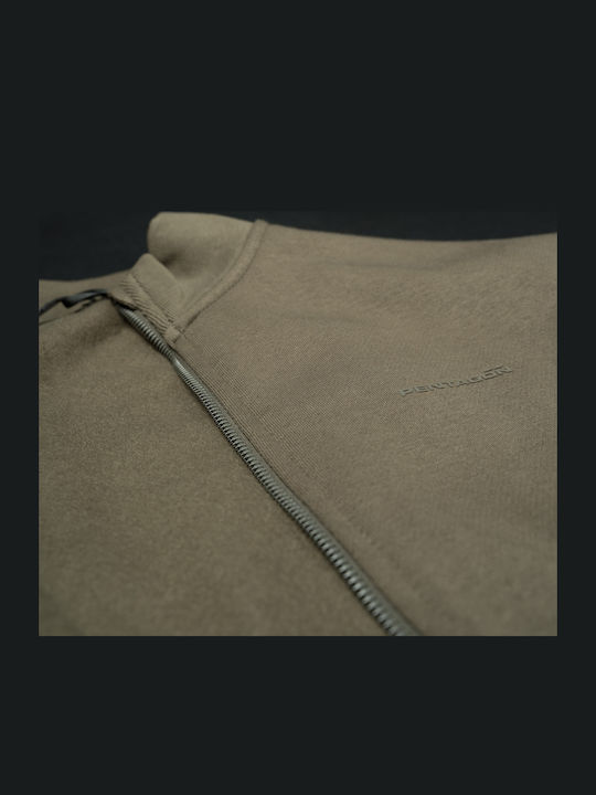 Pentagon Highneck Κυνηγετική Ζακέτα Fleece Μαύρο