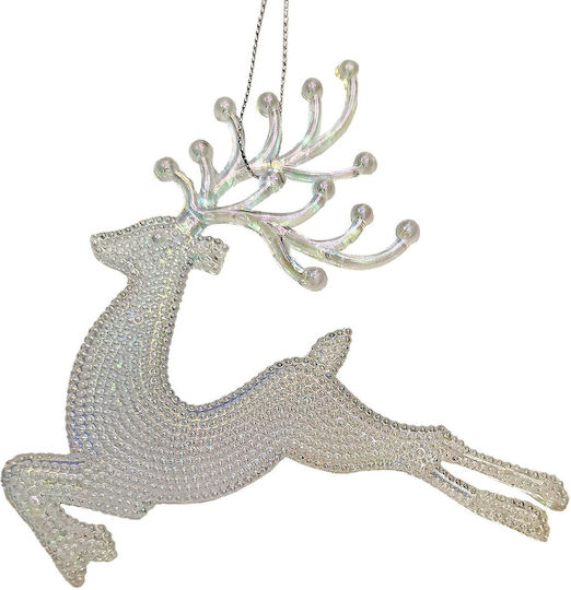 Hanging Reindeer Ornament Acrylic 13x14cm