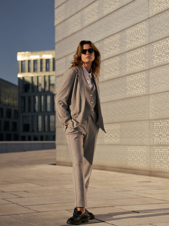 Women's Fabric Trousers Slim Fit Grey