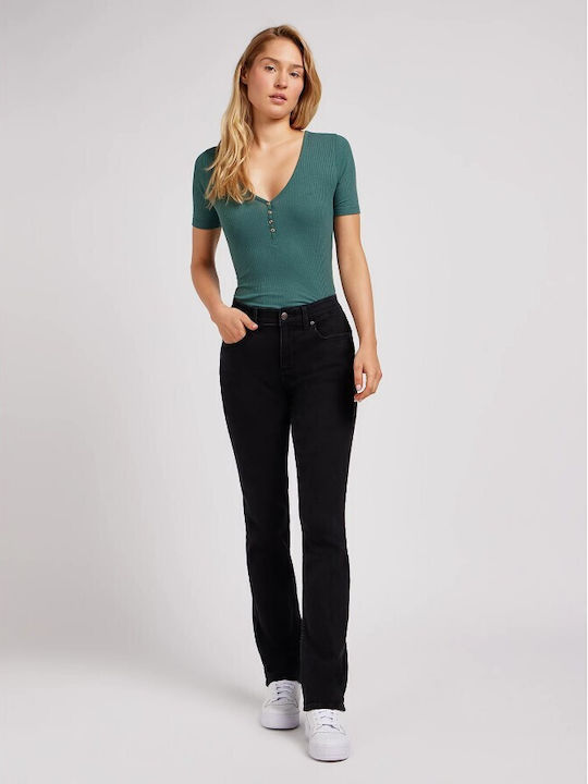 Women's Jean Trousers in Straight Line Black